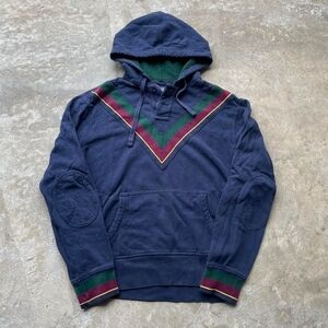 Ralph Lauren Navy Hoodie with Green and Purple Accents
